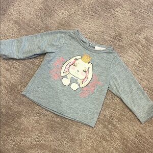 Adorable Gray Bunny Long Sleeve Tee for Kids